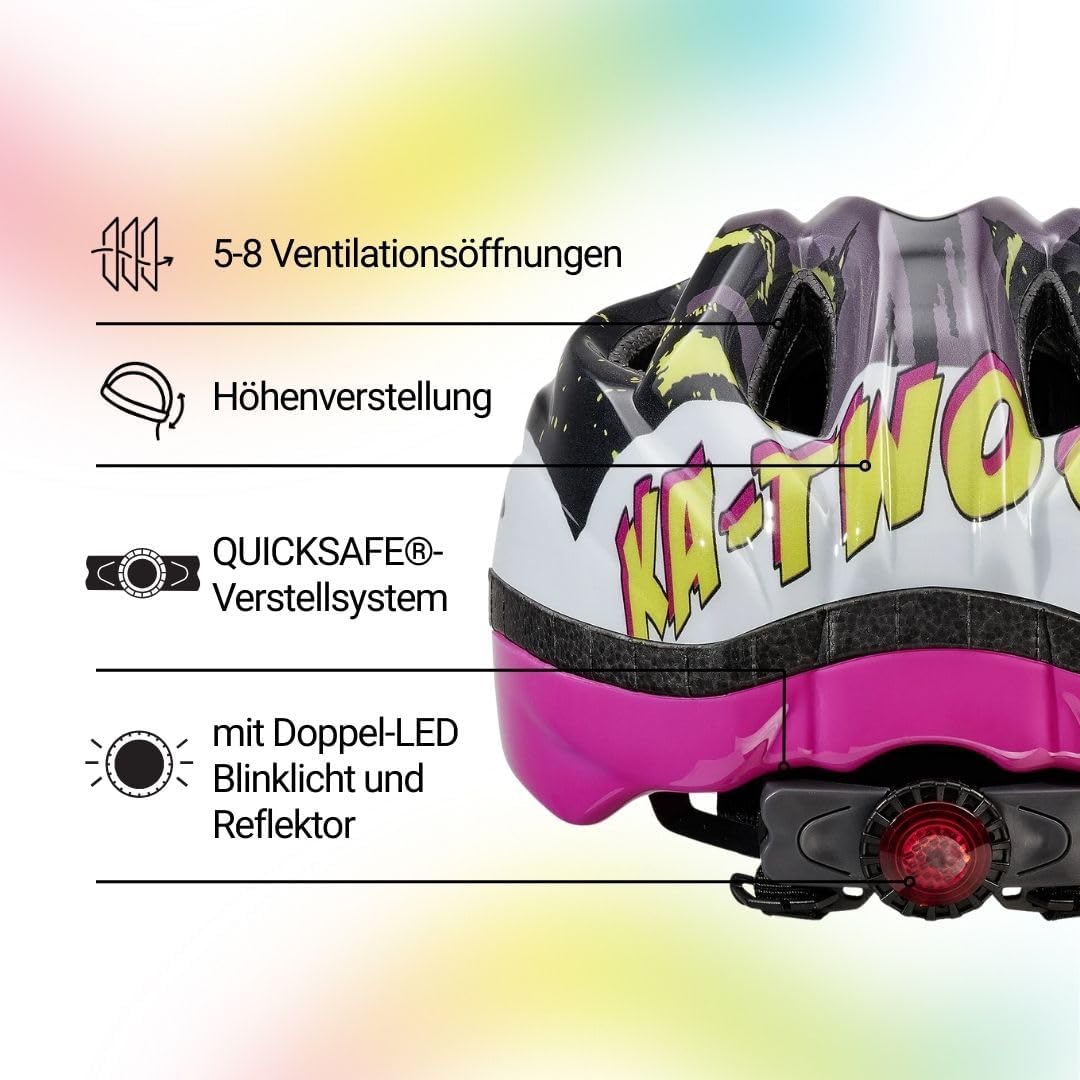 KED Kinderhelm Meggy II Trend, Superhero 44-49cm (XS), 44-49cm (XS)