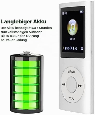 Digitaler, Kompakter und Tragbarer MP3-Player, Unterstützt 64 GB Speicher, 8 Stunden Langes Standby,