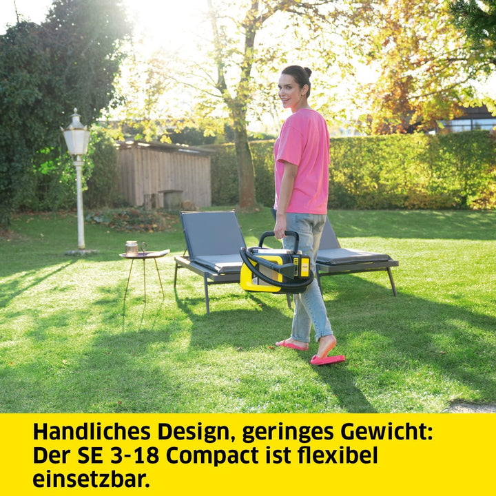 Kärcher SE 3-18 Compact Akku-Waschsauger (Integrierter Sprühschlauch, extra Wasch- und Fugendüse zur