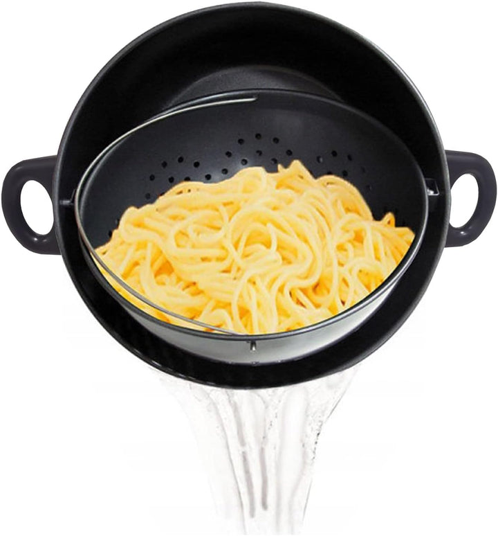 BASS POLSKA Topf mit Sieb und Deckel, Magic Pot Kochtopf-Set, Einfaches Kochen, Abgiessen & Serviere