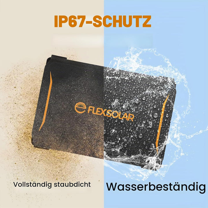 FlexSolar 10 W tragbares Solarpanel-Ladegerät,wasserdichtes IP67 faltbares Solarpanel mit USB-Anschl