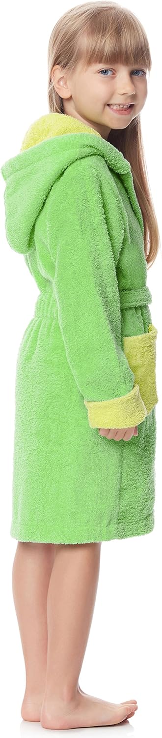 Ladeheid Kinder Frottee Bademantel aus 100% Baumwolle LA40-103 122-128 Grün/Hellgrün (M14/M7), 122-1