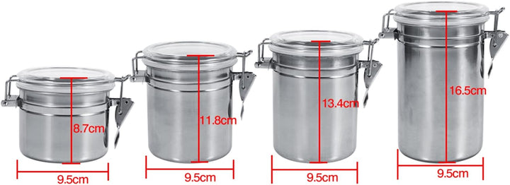 Hapivida Luftdichte Vakuum Kaffeedose, 1000ml Edelstahl Kaffeepulver Dose mit Aroma-Deckel und Versc