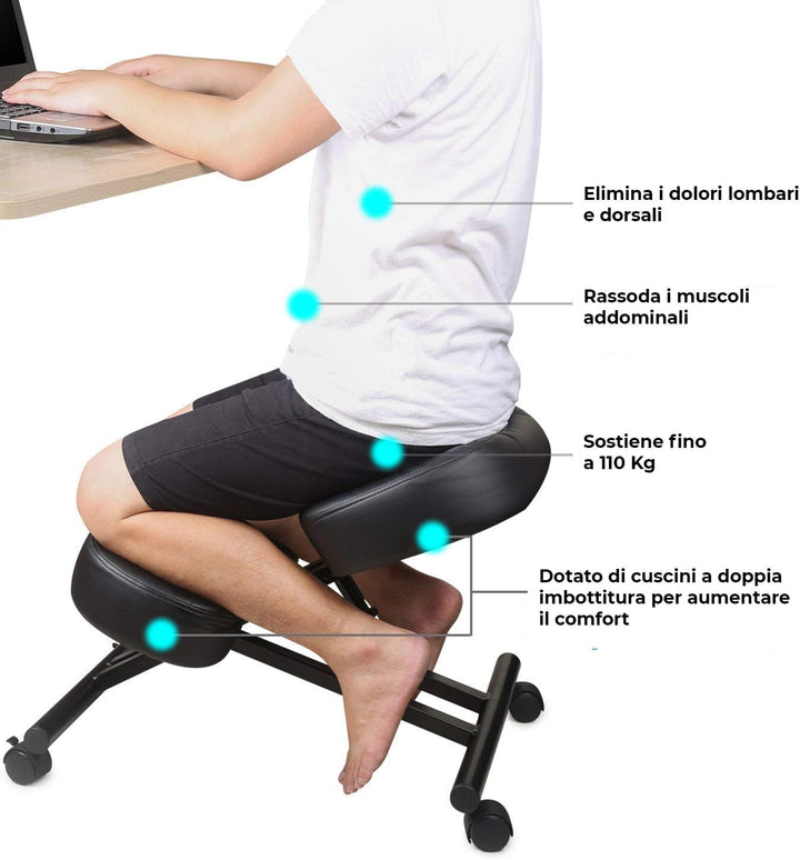 FRANKYSTAR Kniestuhl Ergonomischer Verstellbarer Kniehocker Sitzhocker Bürohocker für Zuhause und Bü
