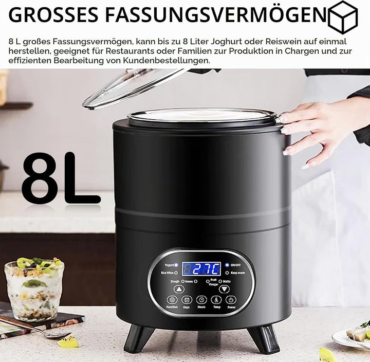 Joghurtbereiter, Joghurtmaschine Multifunktional 8L Grosses Fassungsvermögen Fermenter Yoghurt Masch