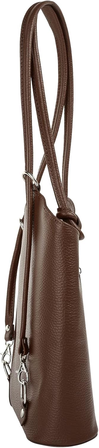 Cluty Shopper Rucksack Kombination Echt Leder Damen | Made in Italy, 2in1 Shopper, Handtasche zum Um