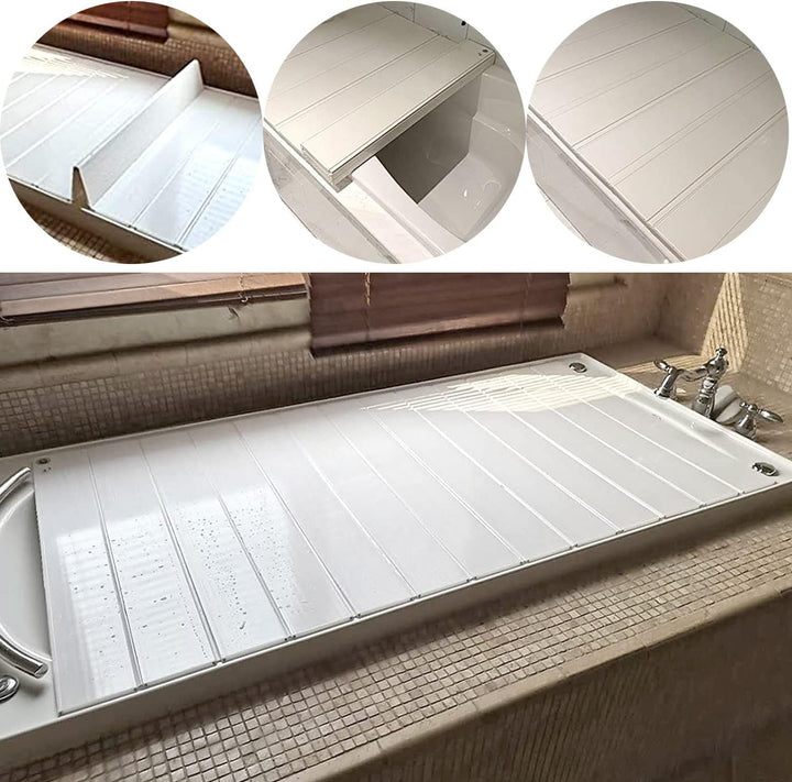 aleawol Badewannenabdeckung 170x75cm, Faltbare Staubdichte Badewannenabdeckungen Dämmplatte Badewann