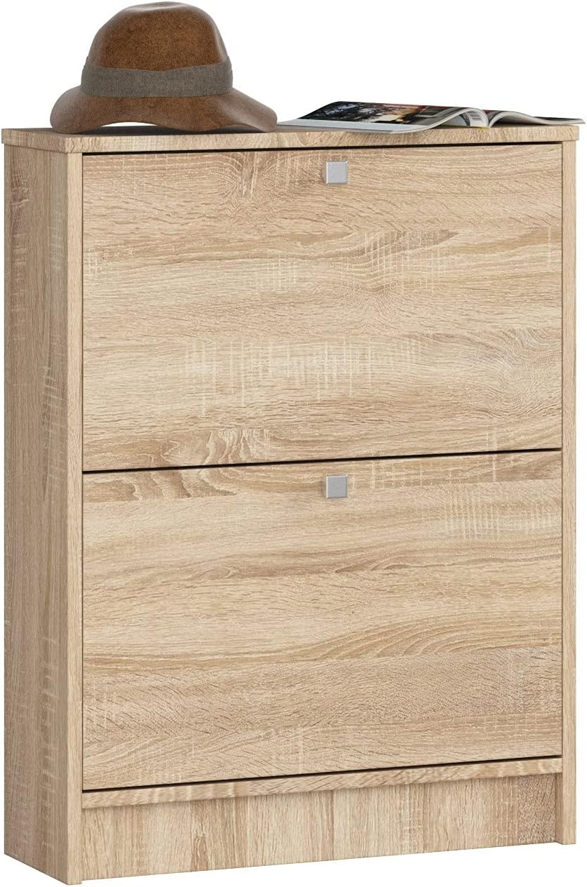 AKORD Schuhschrank mit 2 Schuhkippern | Schuhkipper | Schuhregal geschlossen | Schuhbank | Schuhaufb