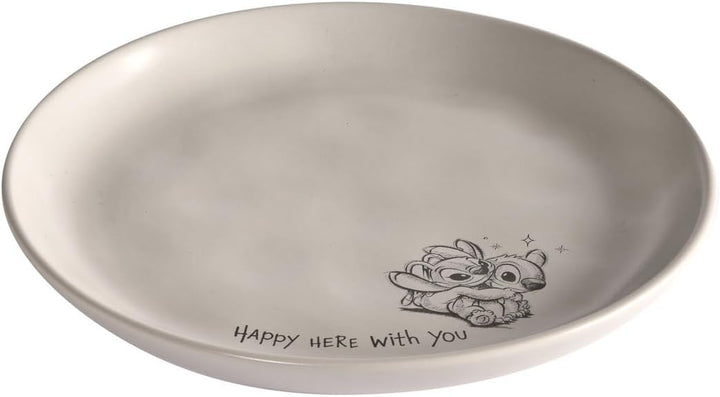 Disney Stitch Kuchenteller 20 cm – Hochwertiges Steingut mit Stitch, mit originellen Zitaten und han