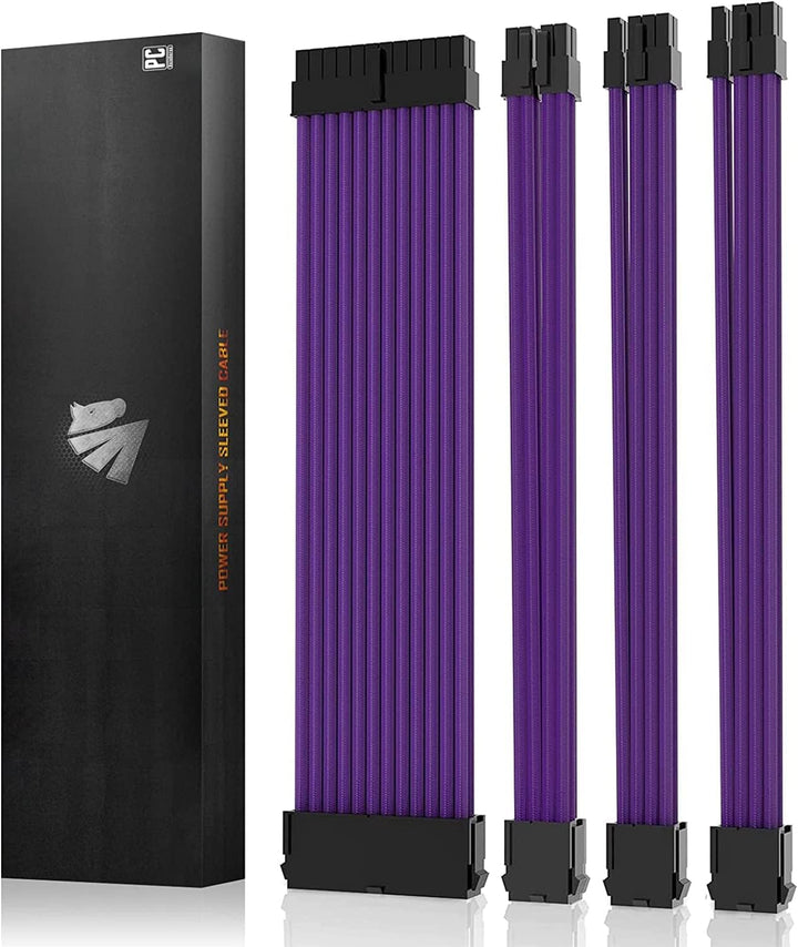 AsiaHorse PSU Kabelverlängerung, PC Sleeved Cable Kit für GPU/CPU, 18AWG Netzteil Cable Extensions m