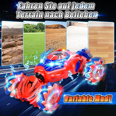 Aragallant Ferngesteuertes Auto, 4WD RC Stunt Twist Car, RC Car Auto mit Licht und Sprühen, Drift Ca