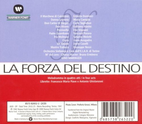 Verdi: La Forza Del Destino (Gesamtaufnahme) (ital.), Audio-CD
