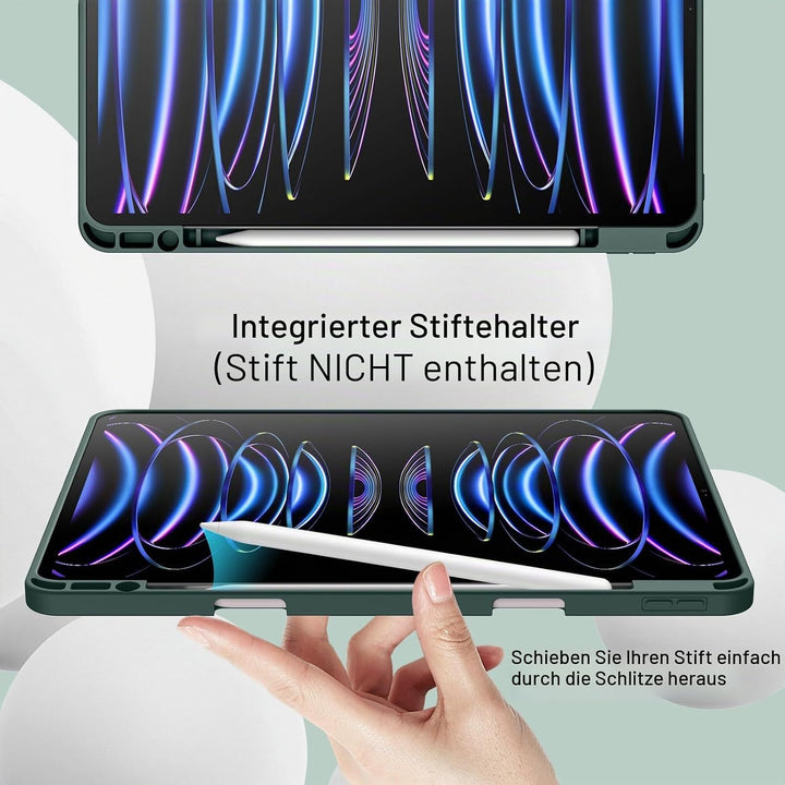 JETech Hülle für iPad Pro 12,9 Zoll (6./5. Generation, Modell 2022/2021) mit Stifthalter, Unterstütz