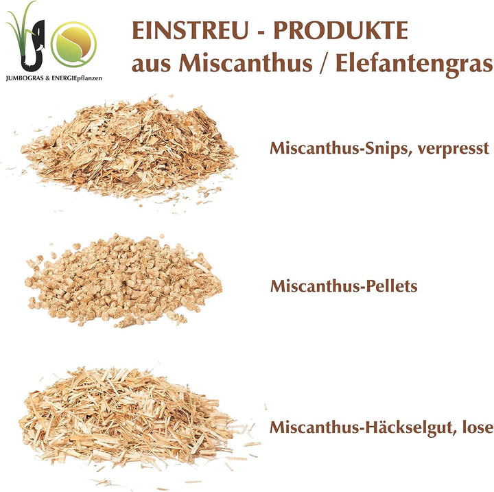 Jumbogras® Kleintier-Einstreu aus Miscanthus/Elefantengras/Chinagras-Häcksel, saugfähige Häckselgut-