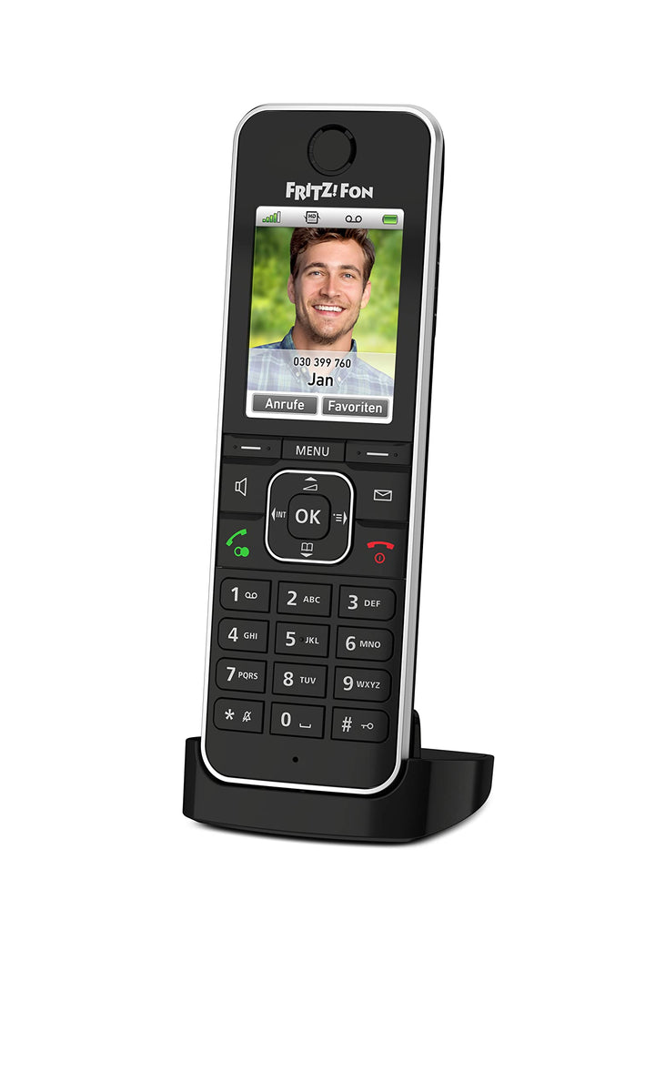 AVM FRITZ!Fon C6 Black DECT-Komforttelefon (hochwertiges Farbdisplay, HD-Telefonie, Internet-/Komfor