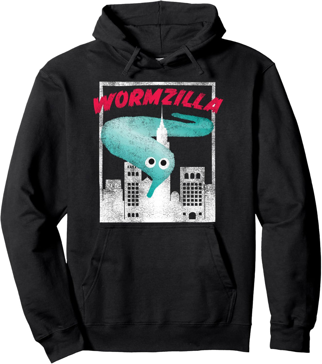 Wurm auf einer Schnur Meme Wormzilla Retro Jahren Stil Pullover Hoodie