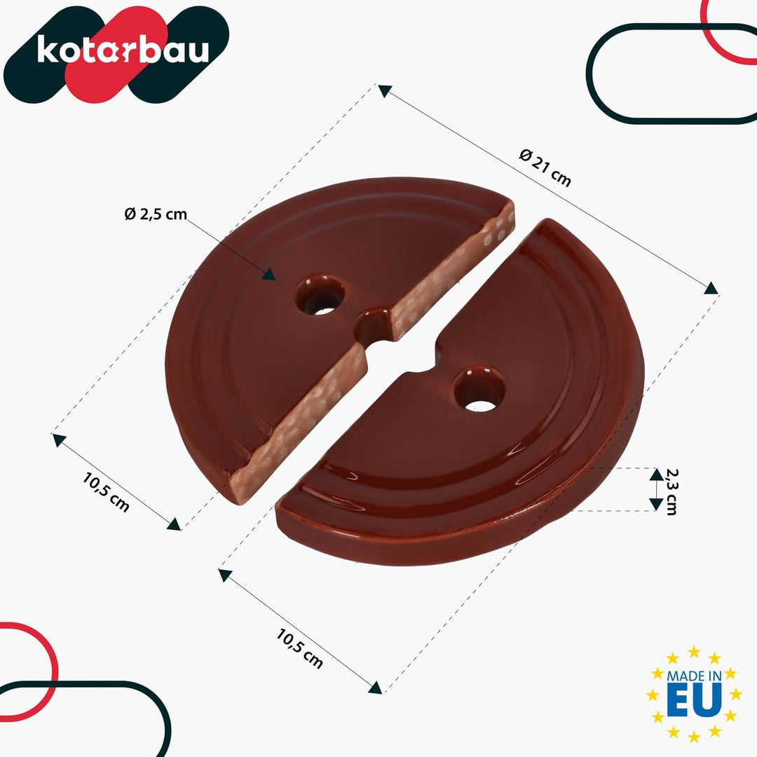 KOTARBAU® Beschwerungsstein für Gärtopf aus Steinzeug Halbiert Fermentiergewicht für Sauerkrauttopf