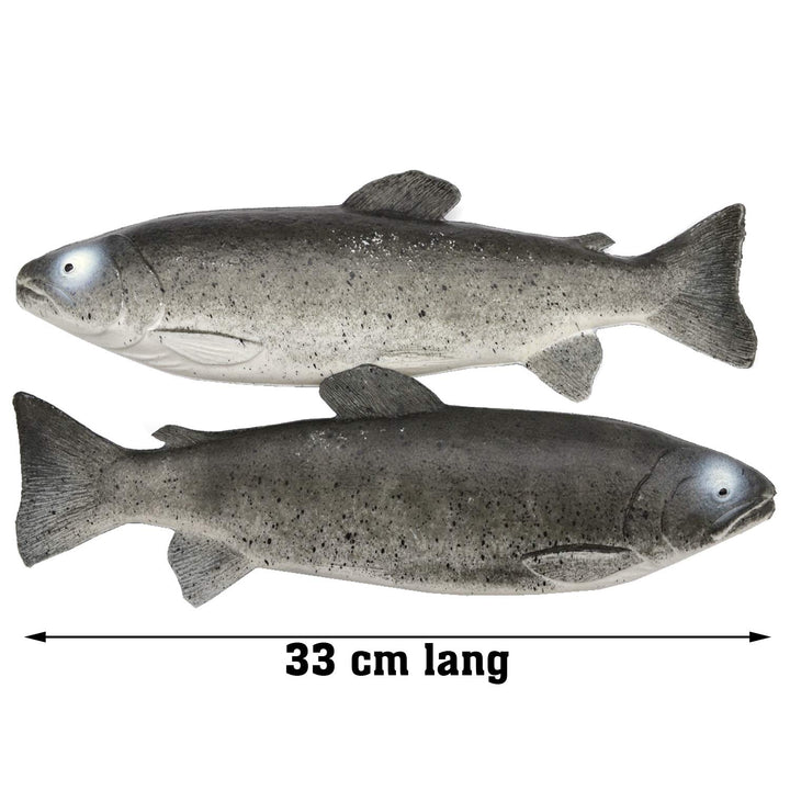 2 Deko-Forellen Attrappen aus Kunststoff Lebensmittelattrappe frischer Fisch Meeresfrüchte Fake