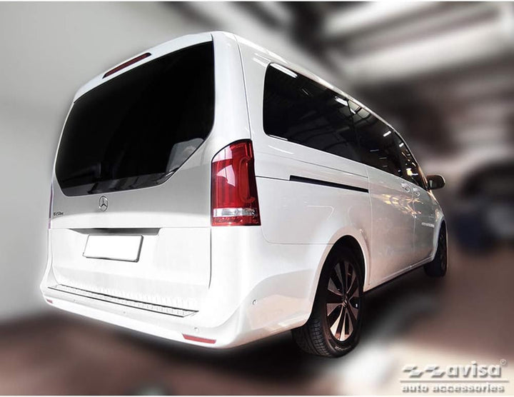 Avisa Chrom Edelstahl Heckstossstangenschutz kompatibel mit Mercedes Vito/V-Klasse 2014-2019 & Facel