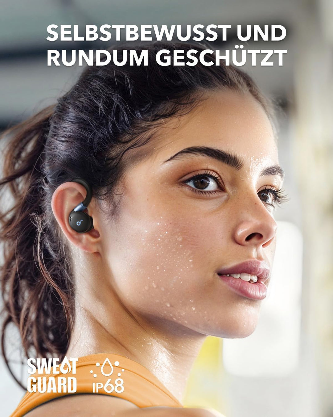 soundcore von Anker Sport X20, kabellose Workout Kopfhörer, drehbare und ausziehbare Ohrhaken, Geräu