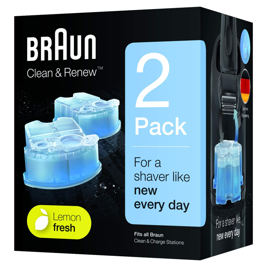 Braun CCR2 Cleaner Refill Kit Renew Shaver Cleaning Gel, 2-er Pack