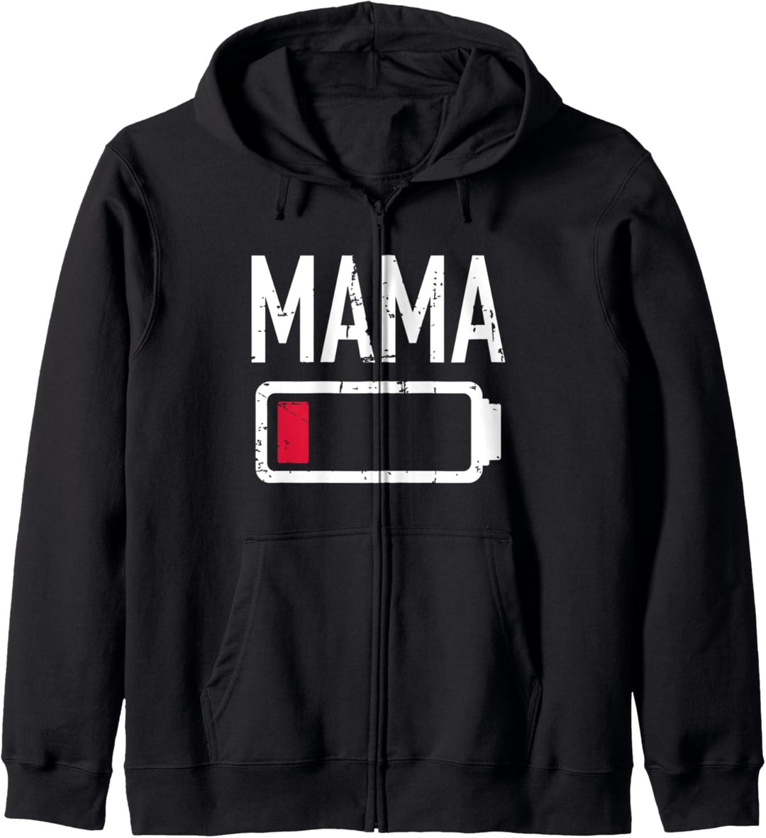 Mama leere Batterie müde Kapuzenjacke