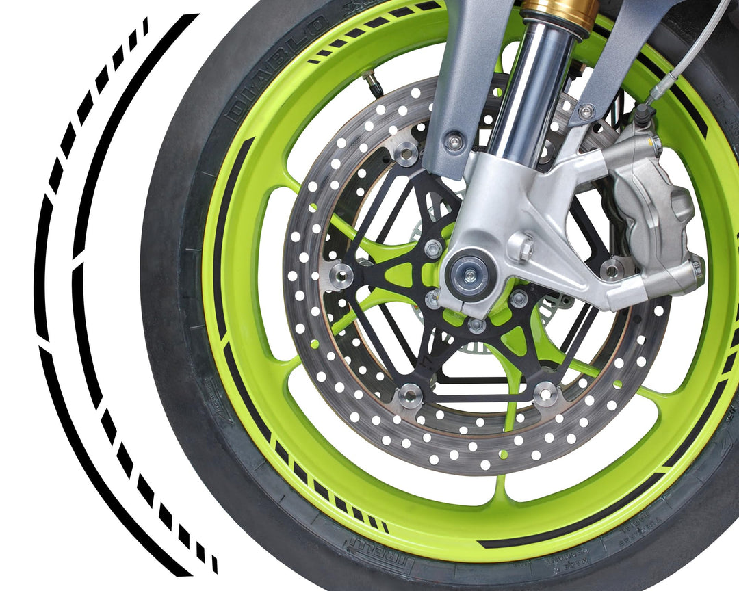 FOLIATEC PIN Striping Racing Felgenrandaufkleber Motorrad Zierstreifen Felgen Aufkleber, schwarz Sch