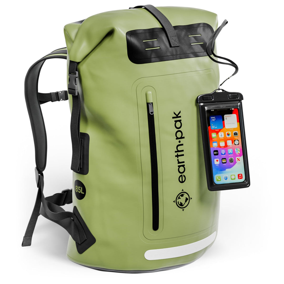 Earth Pak wasserdichter Rucksack – 35L / 55L Waterproof Backpack mit leistungsstarkem Rolltop Rollve