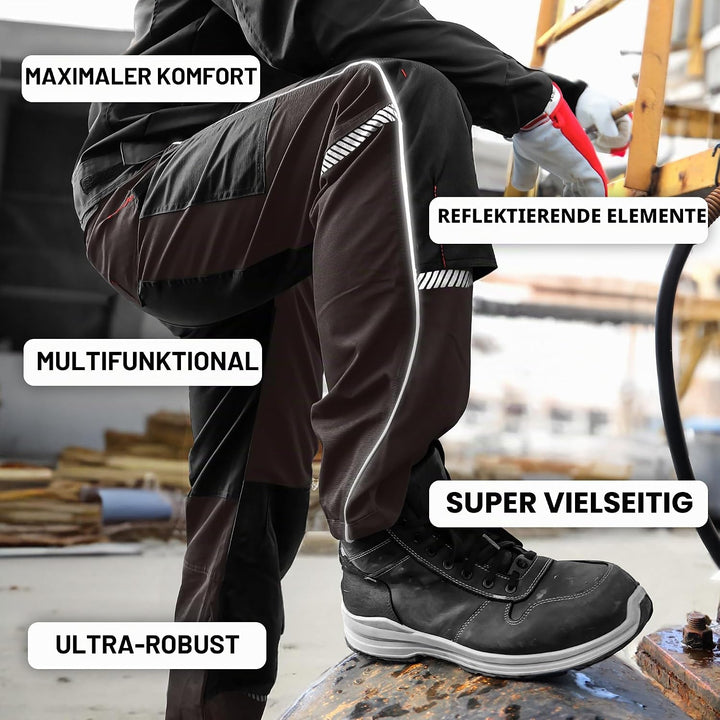 Stenso Prisma Arbeitshosen Männer Cargohose Herren mit Elastischem Bund, Hammerschlaufe, Zwei Vorder