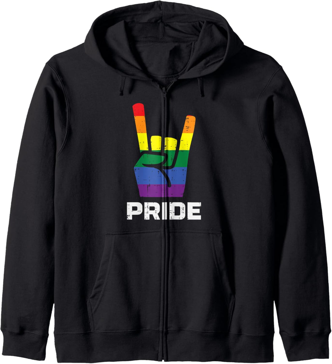 Rainbow Rock Handzeichen Pride Punk Gay Flag LGBTQ Männer Frauen Kapuzenjacke