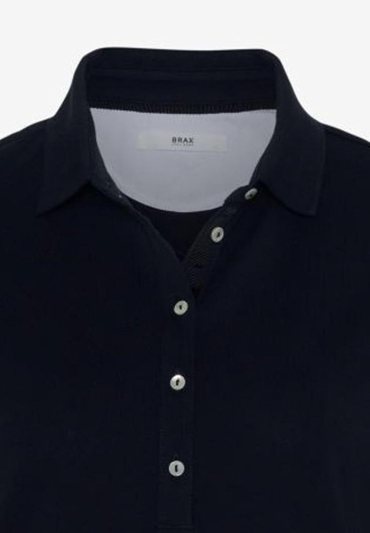 BRAX Damen T-Shirt Poloshirt Cleo Stretchpique Neongrün 36 22 Navy, 36 22 Navy