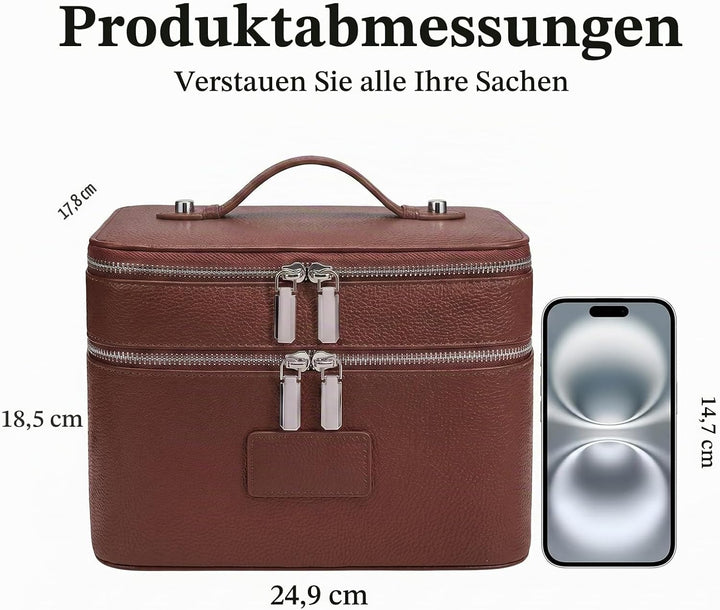 Kosmetiktasche,Kulturtasche Damen,Make up Tasche Mit Grossem Fassungsvermögen und Zwei Ebenen,Reise-