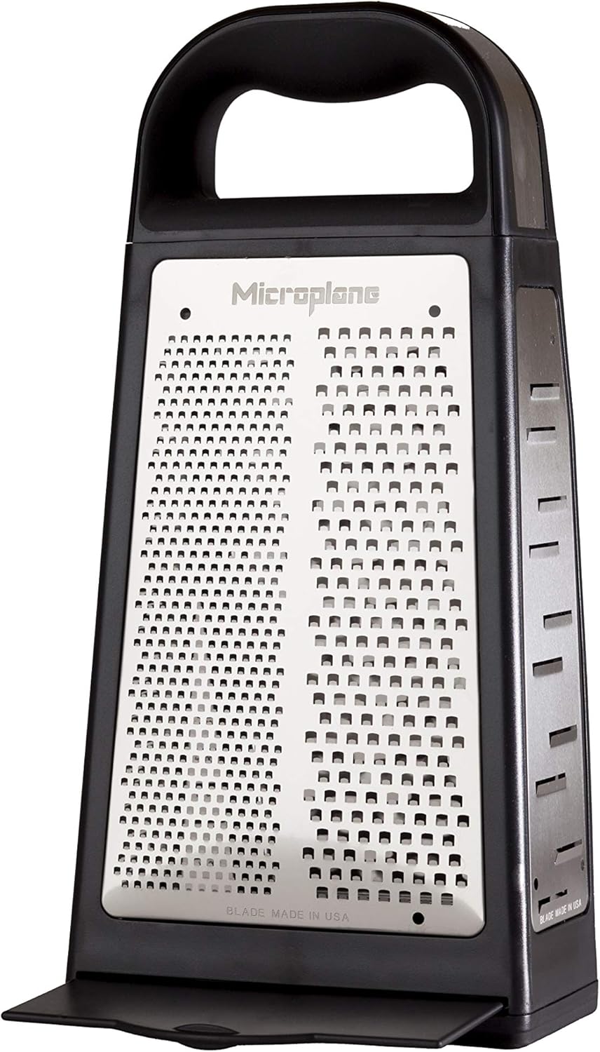Microplane Turmreibe mit 5 Reibflächen in Fein, Grob, Sehr Grob, 2-Wege-Schneide & grosse Raspel mit