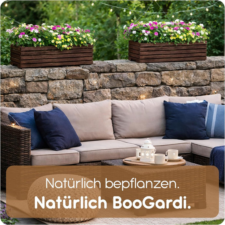 BooGardi Blumenkasten mit Einsatz · Weiss 44cm x 20cm x 14cm · 4 Farben 3 Grössen · Pflanzgefäss für