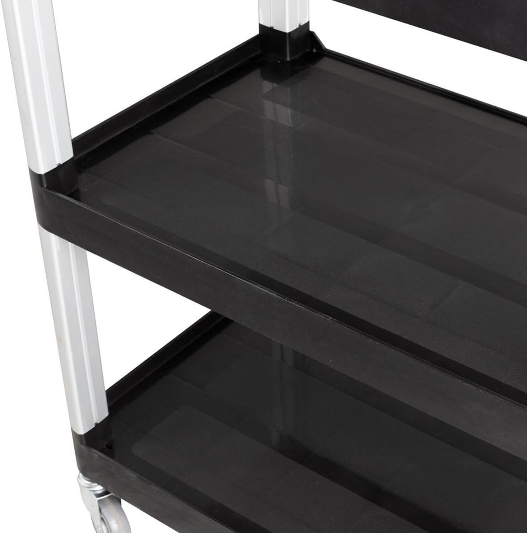 Servierwagen Polypropylen Klein mit Rollen, 3 Ebenen, 81 x 43,5 x 91 cm Gastronomiebedarf