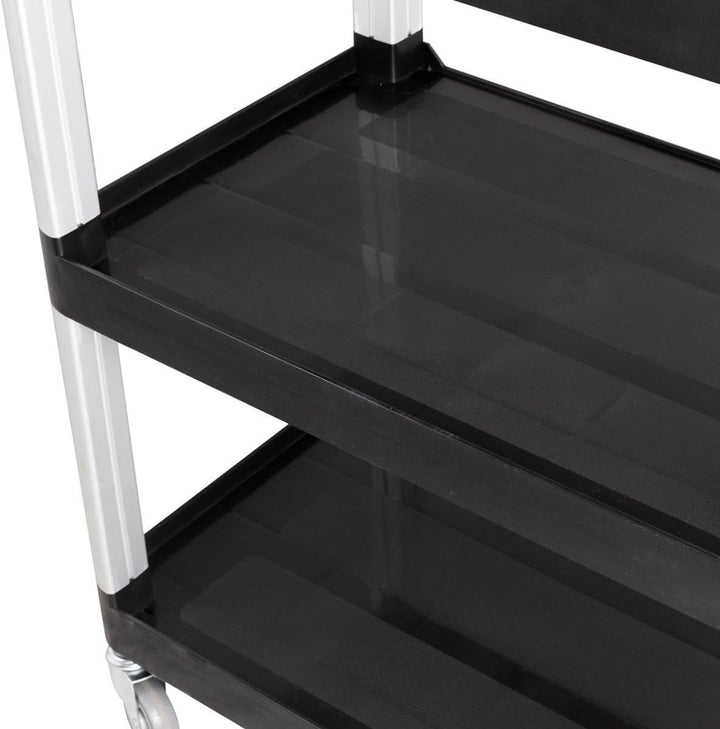 Servierwagen Polypropylen Klein mit Rollen, 3 Ebenen, 81 x 43,5 x 91 cm Gastronomiebedarf