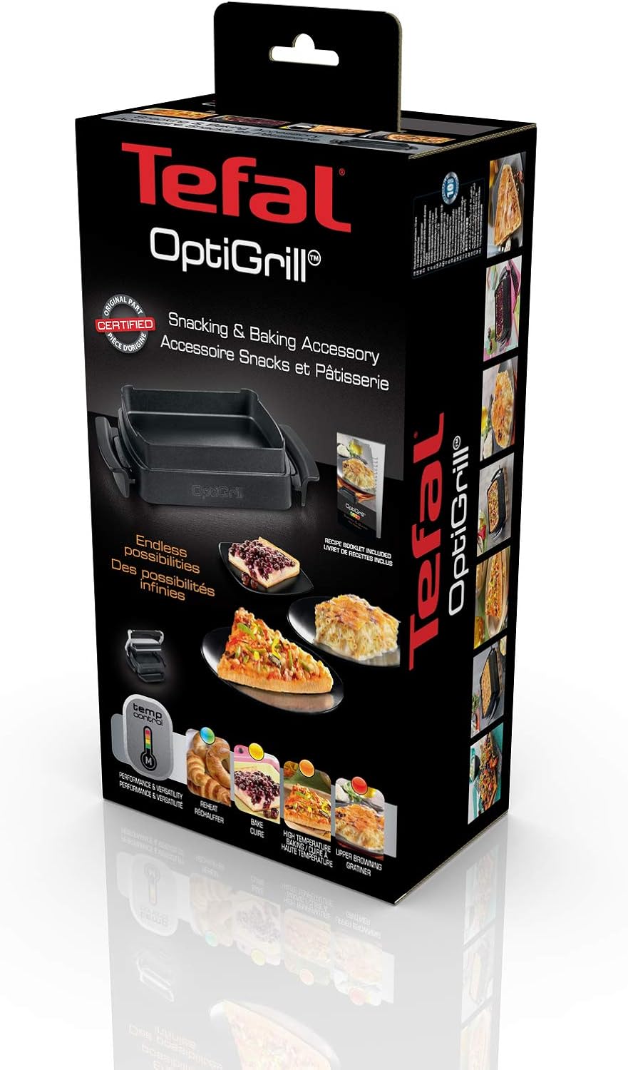 TEFAL OptiGrill Snacking & Baking Backschale XA725870| antihaftbeschichtet | wärmeisolierte Griffe |