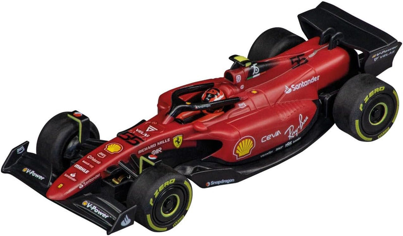 Carrera GO!!! Ferrari F1-75 Sainz No.55 I Rennbahnen und lizensierte Slotcars | bis zu 2 Spieler | F