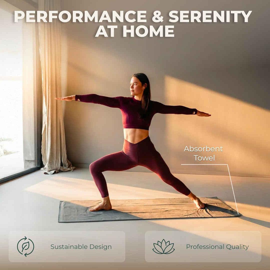 STAASH Premium Yogamatte Set – Rutschfest aus PU & Naturkautschuk (4,5mm) – Inkl. Yoga Handtuch, Gur