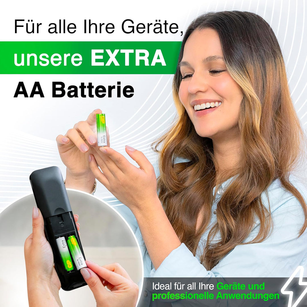 GP Extra Alkaline Batterien AA 1,5V Longlife G-TECH Technologie | 80 Stück R6 Batterien Mignon Vorra