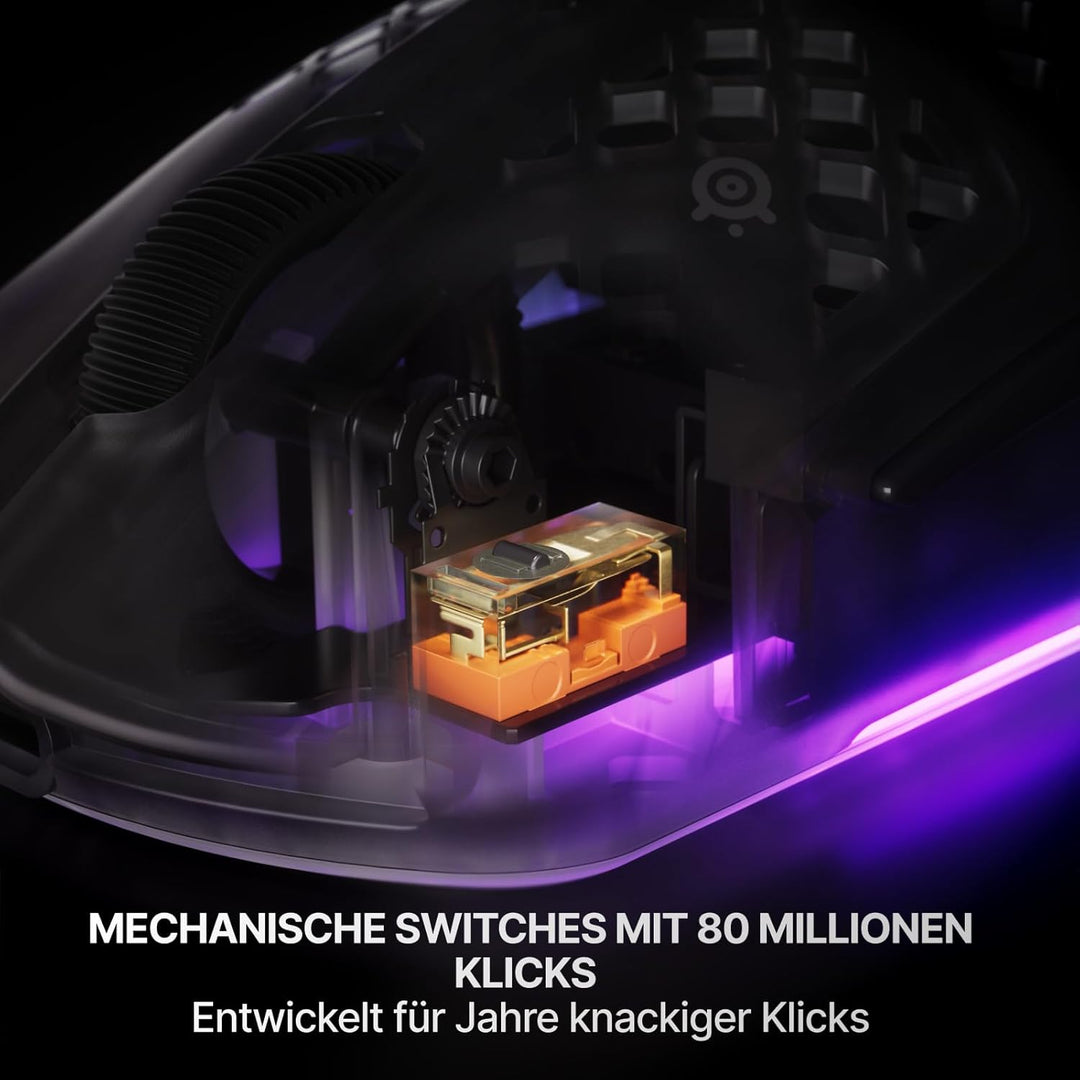 SteelSeries Aerox 3 Wireless Gen 2 – Ultraleichte 68-g-Gaming-Maus, 4K-Polling, 26K-DPI-Optiksensor,