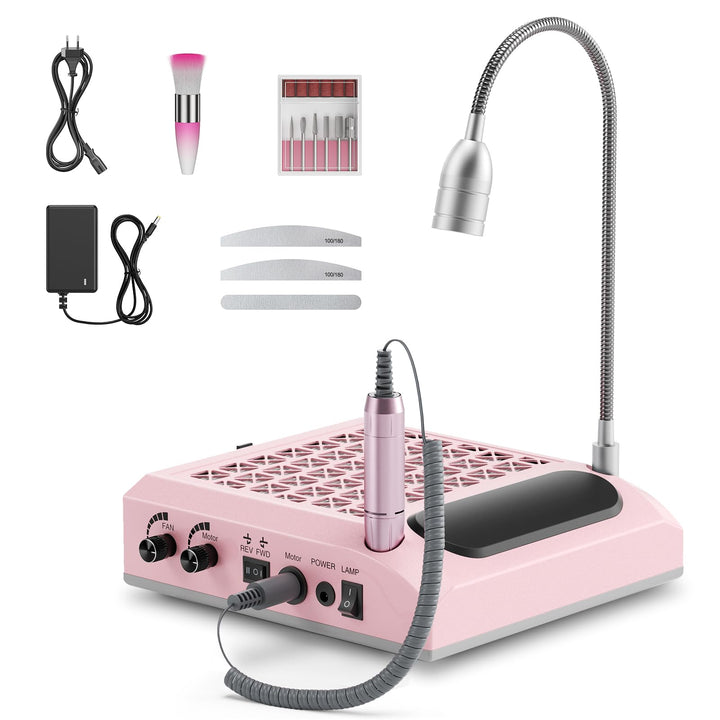 4-in-1 Elektrischer Nagelfräser mit 80W Absaugung & waschbarem Filter – 30.000 RPM Profi Nagelknipse