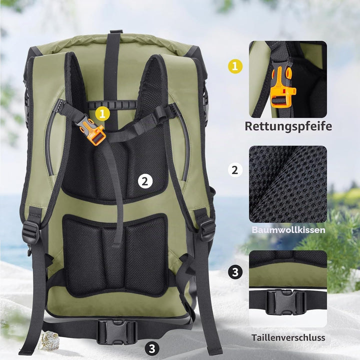 30L/40L Wasserdichter Rucksack BootszubehöR Dry Ferm Bag Wasserfester Rucksack Strandrucksack wasser