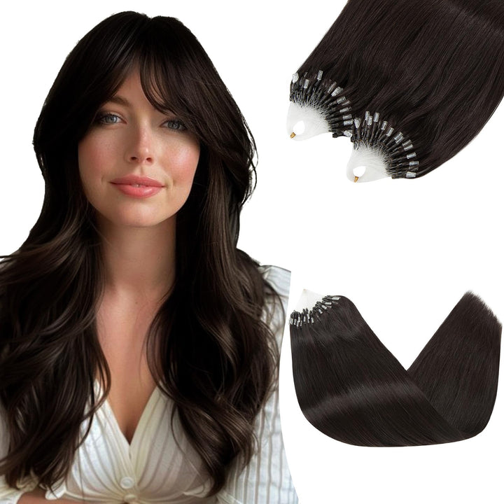 Silk-co Haarteile Echthaar Microring Extensions Echthaar 0.5g Micro Loop Hair Extension Glatt Weich