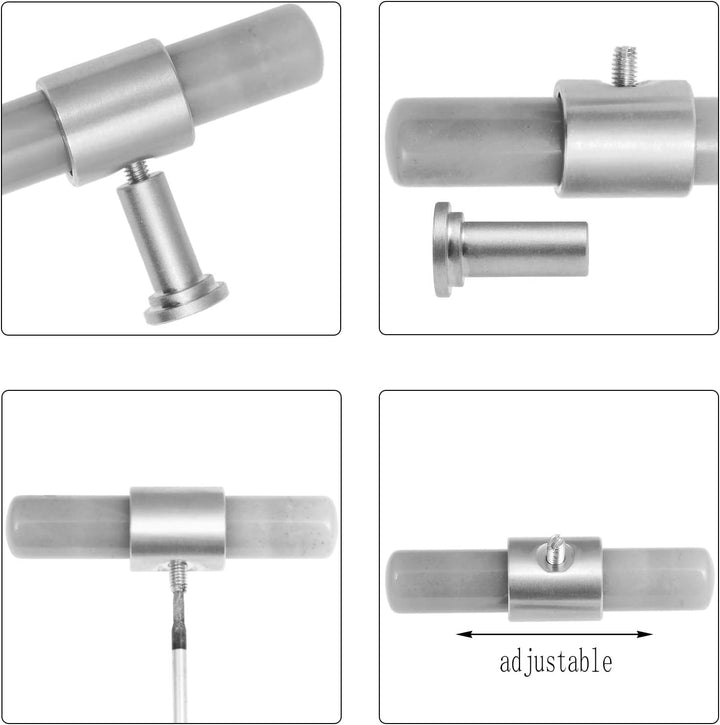 mookaitedecor Satz von 2 T-Bar Kristall Schublade zieht Griffe mit Schrauben, gebürstetem Messing St