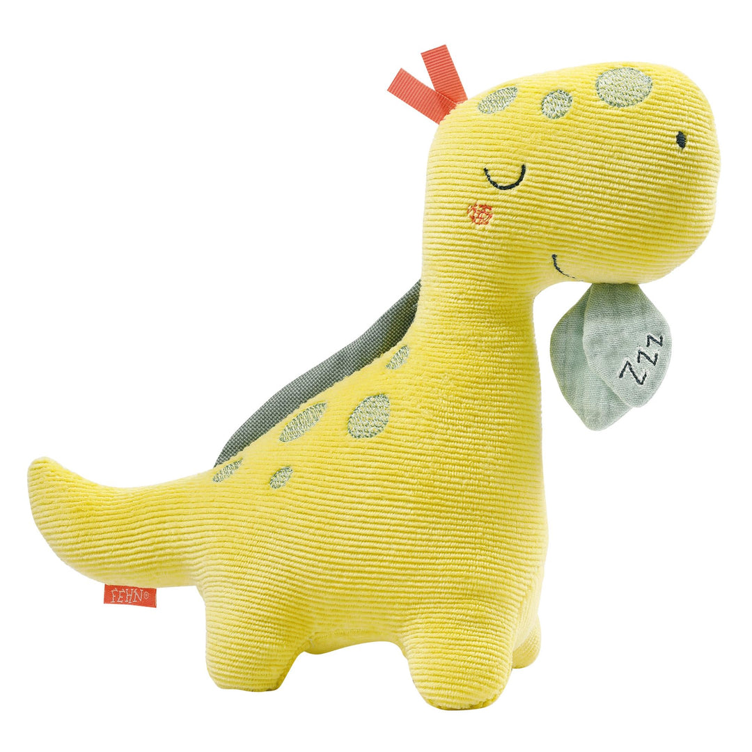 Fehn Nachtlicht Dino – Schlummerlicht & Einschlafhilfe: Kuscheltier mit „Glow-in-The-Dark“-Bestickun