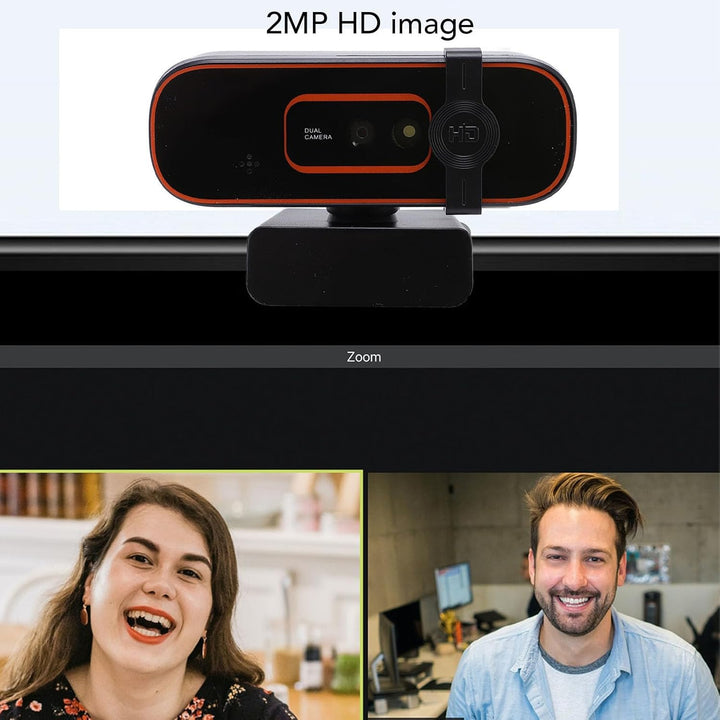 PUSOKEI 1080P Webcam mit Mikrofon, Autofokus und Gesichtserkennung, 2 MP Desktop Laptop Clip on Vide