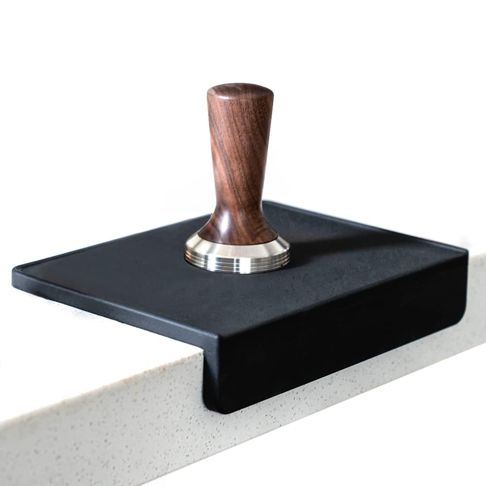 watchget Espresso-Tamping-Matte, Kaffee-Tamper-Matte, schwarzes Silikon, lebensmittelechtes Pad, 20,