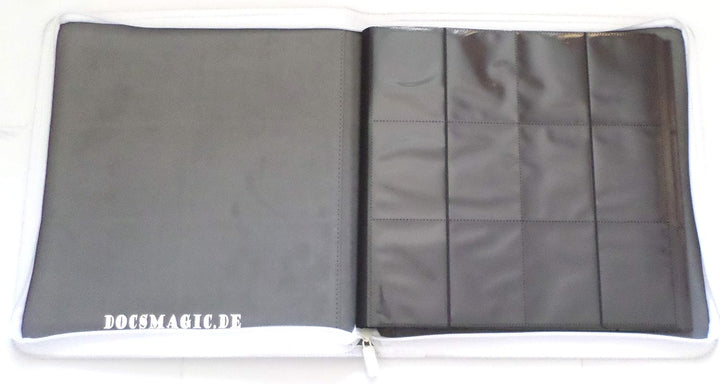 docsmagic.de Premium Pro-Player 12-Pocket Playset Zip-Album White - 480 Card Binder - MTG - PKM - YG