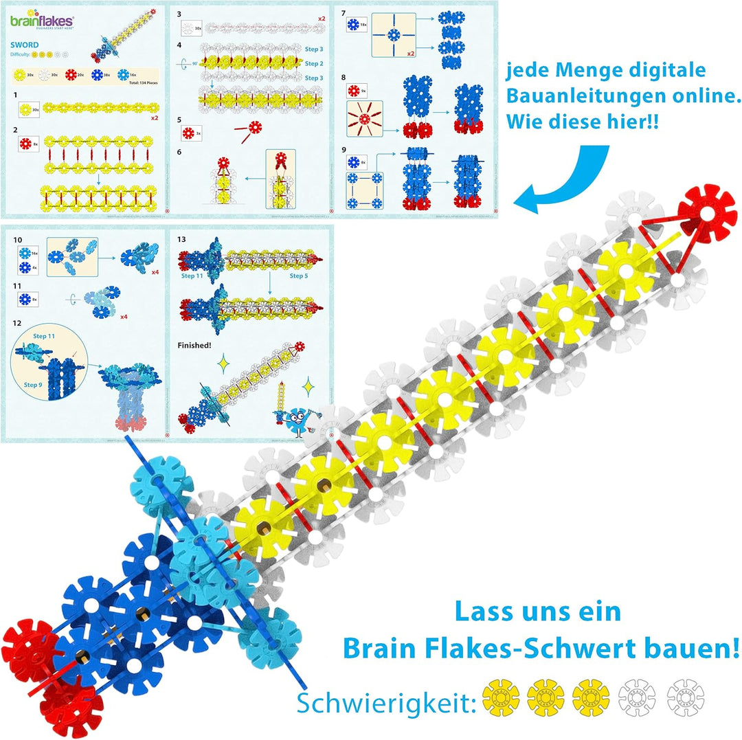 Brain Flakes 500er-Set, ab 3 Jahren - Ineinandergreifendes Kunststoff-Scheibenspielzeug für kreative